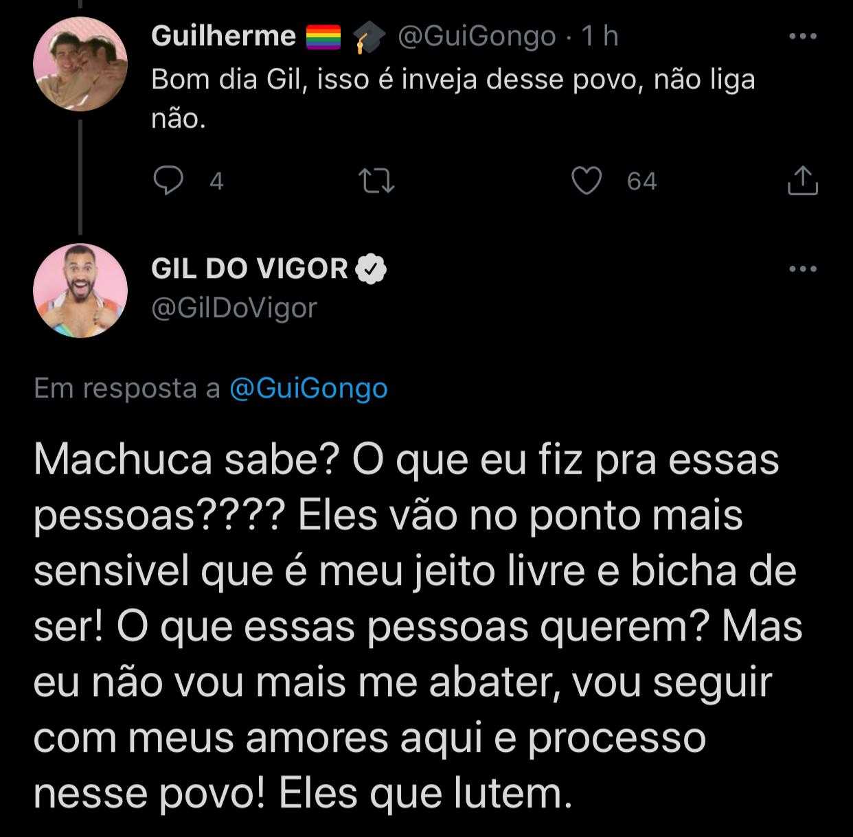  Gil do Vigor diz que vai processar comentários preconceituosos: 