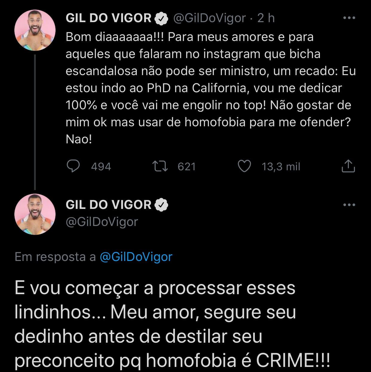 Gil do Vigor diz que vai processar comentários preconceituosos: 