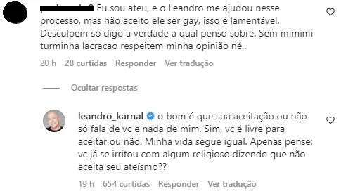 Leandro Karnal responde comentários preconceituosos. Foto: Reprodução/Instagram/@leandro_karnal Lorena Bueri