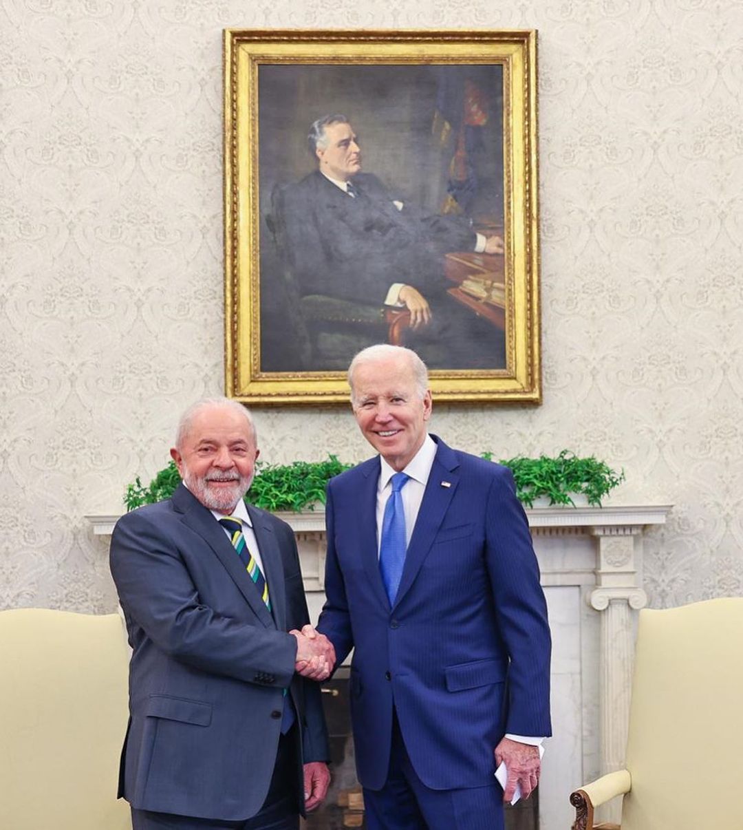 Os presidentes Lula e Joe Biden. (Reprodução/Instagram/@lulaoficial)