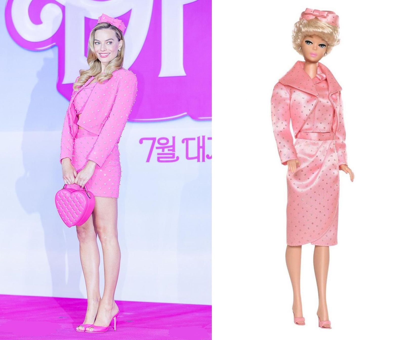 Margot Robbie atualiza looks famoso da Barbie (Foto: Reprodução/Instagram @andrewmukamal)