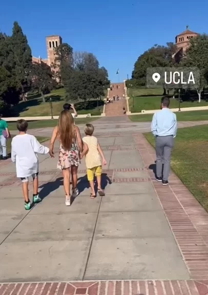 Foto: Shakira leva filhos para passeio em universidade na California