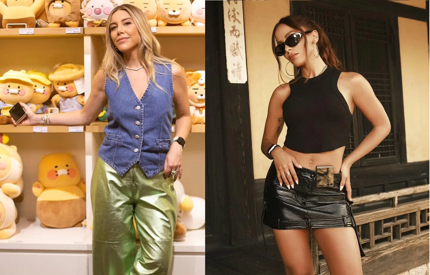 Mica Rocha e Anitta aderem a tendência de acessório de moda tech (Foto: Reprodução/Instagram/@micarocha/@fannitabr)