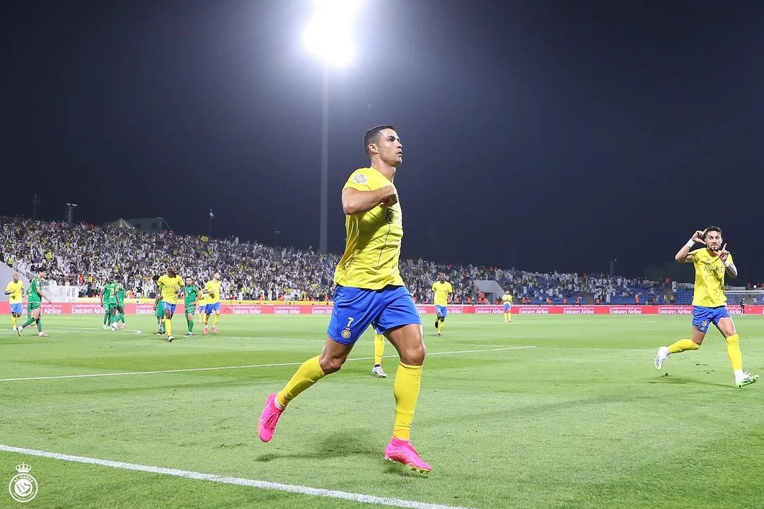 Cristiano Ronaldo Durante a vitória do Al-Nassr na Copa Árabe de Clubes Campeões