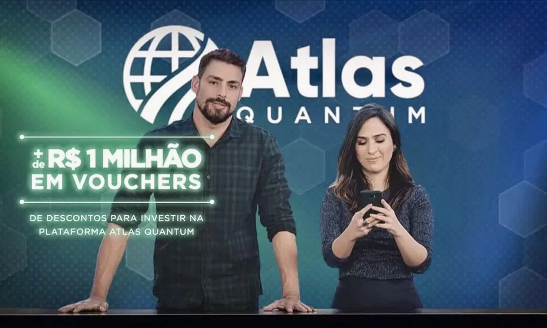 Cauã Reymond e Tatá Werneck em campanha publicitária para a empresa Atlas Quantum