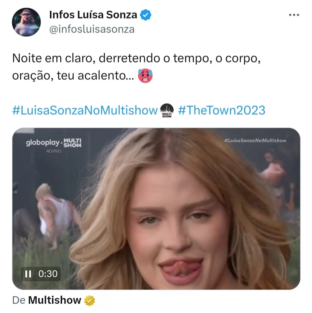 Luísa canta ''Surreal'', canção com Baco Exu do Blues. (Reprodução/Twitter @infosluisasonza)