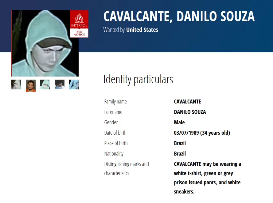 Foragido brasileiro nos EUA Danilo Cavalcante entra para a lista vermelha da Interpol