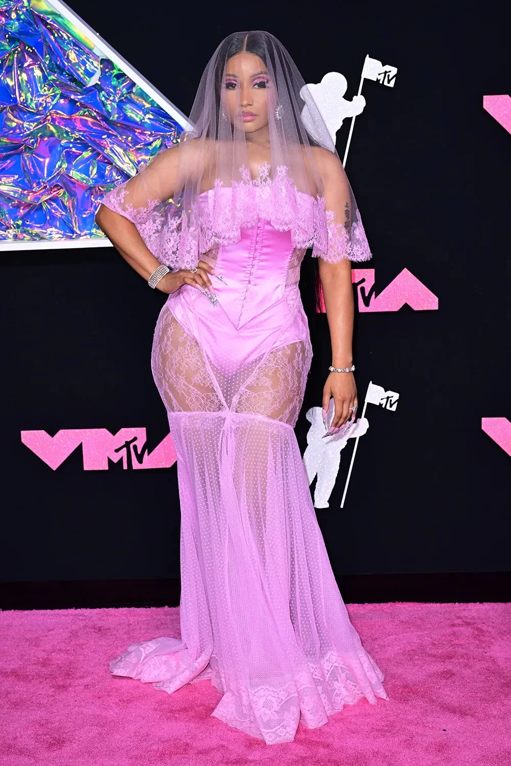 Nicki Minaj no VMA 2023 (Foto: Reprodução/Hollywoodlife) Lorena Bueri