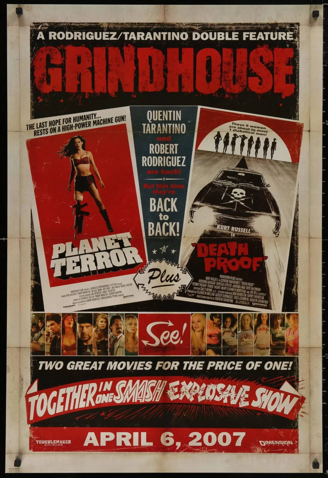 Pôster de Grindhouse. (Reprodução/ Art Of The Movies)