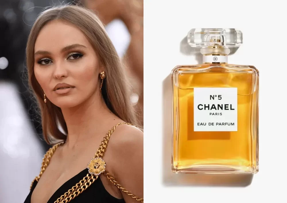 Lily-Rose Depp e o Chanel N°5 (Foto: Reprodução/Getty Images/Vogue Globo) Lorena Bueri