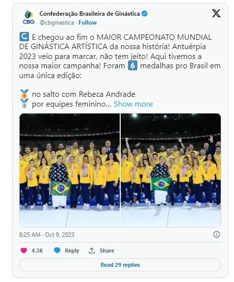 Confederação Brasileira de Ginástica (@cbginastica) / X
