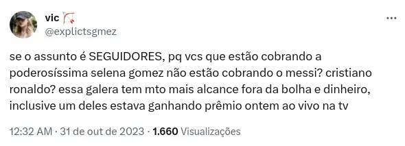 Fã defendendo Selena Gomez