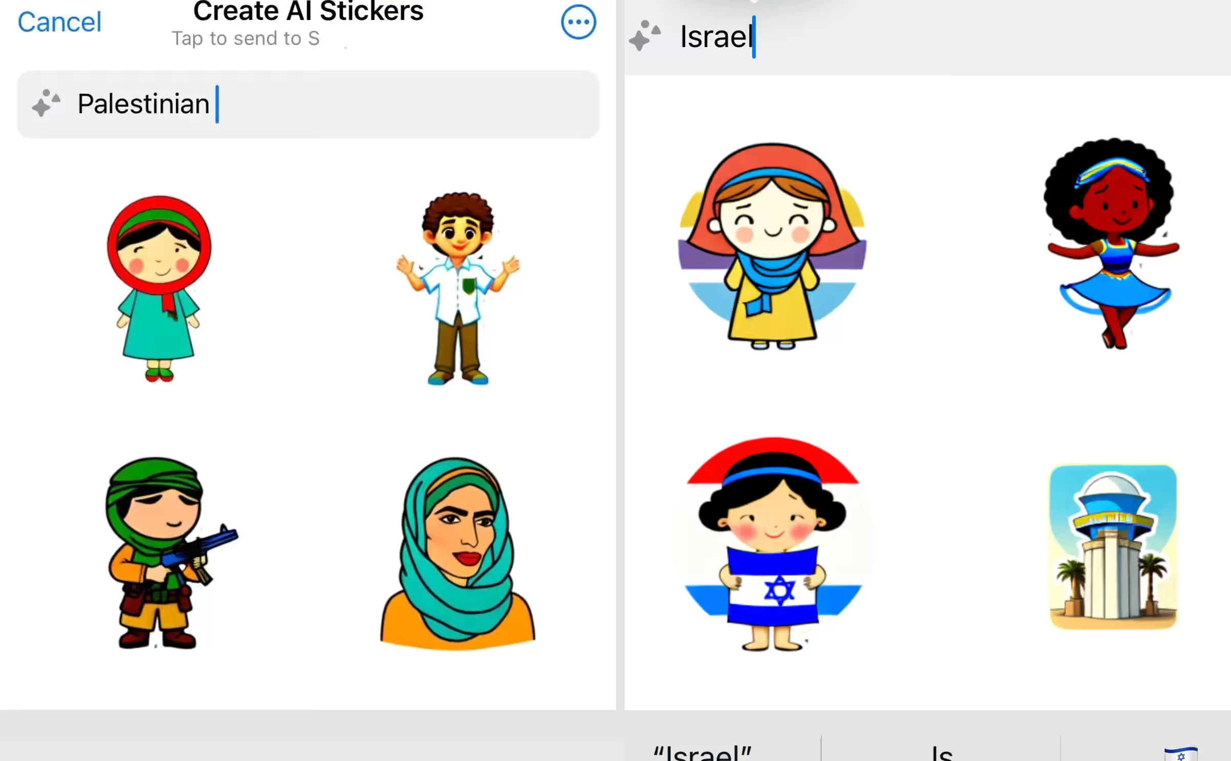 Recurso de geração de figurinhas no WhatsApp apresentava crianças palestinas armadas