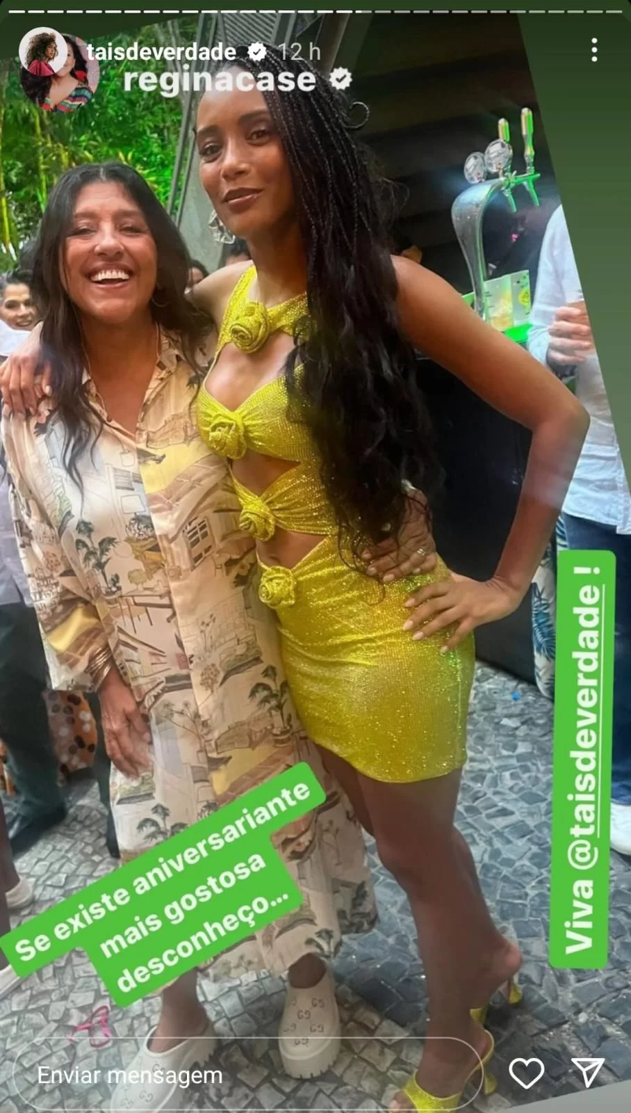 Regina Casé e Taís Araújo. (Reprodução/Instagram/stories@taisdeverdade/reginacase)
