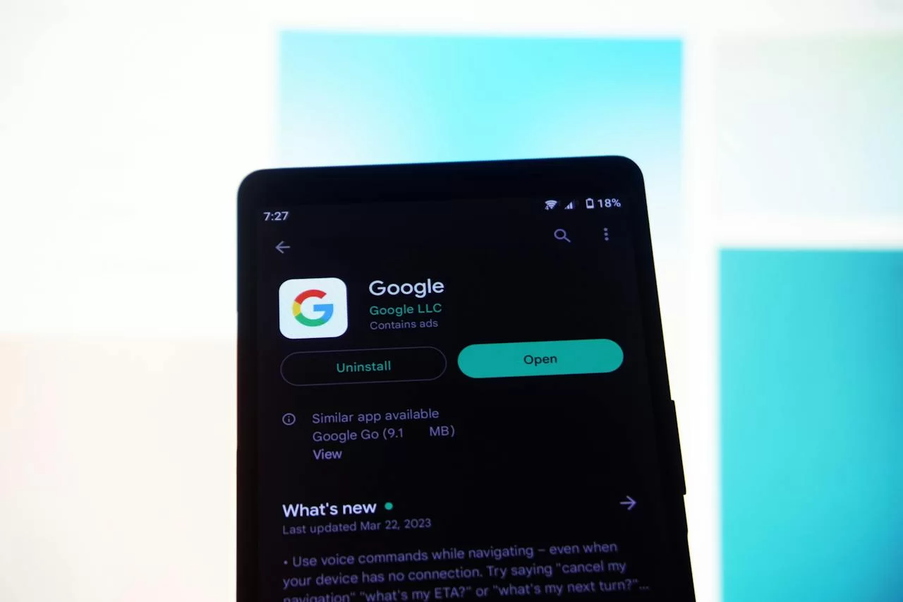 App do Google em celular