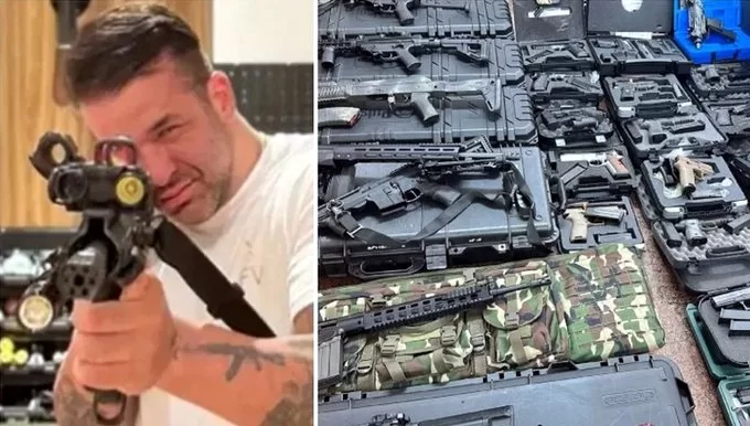 O empresário Thiago Brennand e suas armas, que usava para intimidar as vítimas