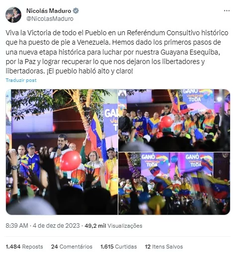 Presidente da Venezuela comemora aprovação do referendo. 