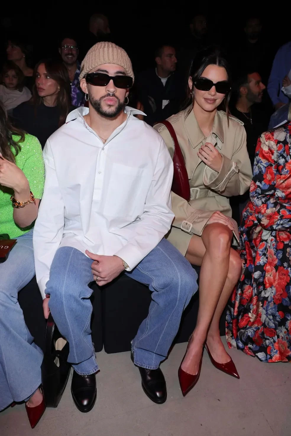 Bad Bunny e Kendall Jenner na Milan Fashion Week 