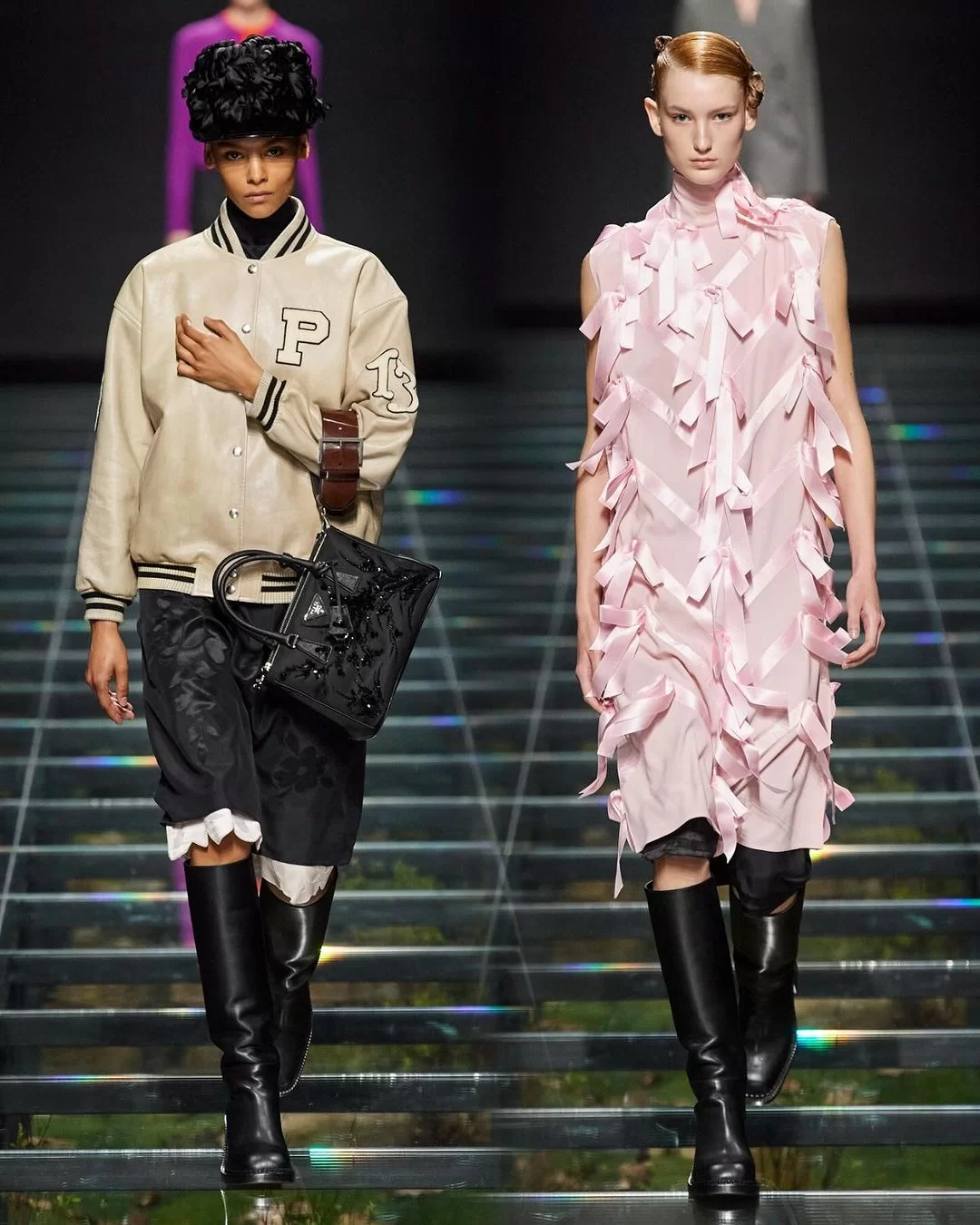 Desfile da Prada para a MFW (Foto: reprodução/Instagram/@voguebrasil) Lorena Bueri