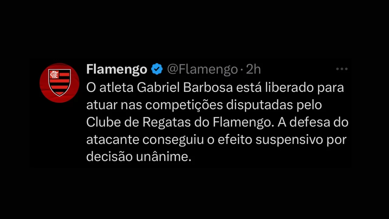 Nota do Flamengo no X