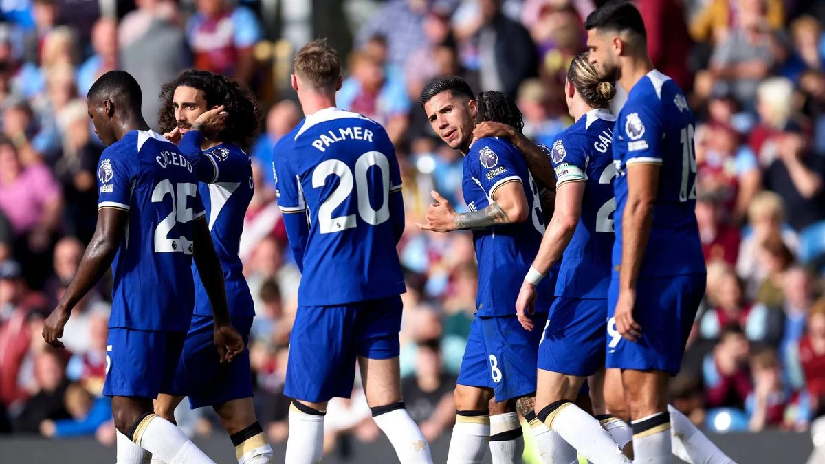 Jogadores do Chelsea após partida pela Premier League