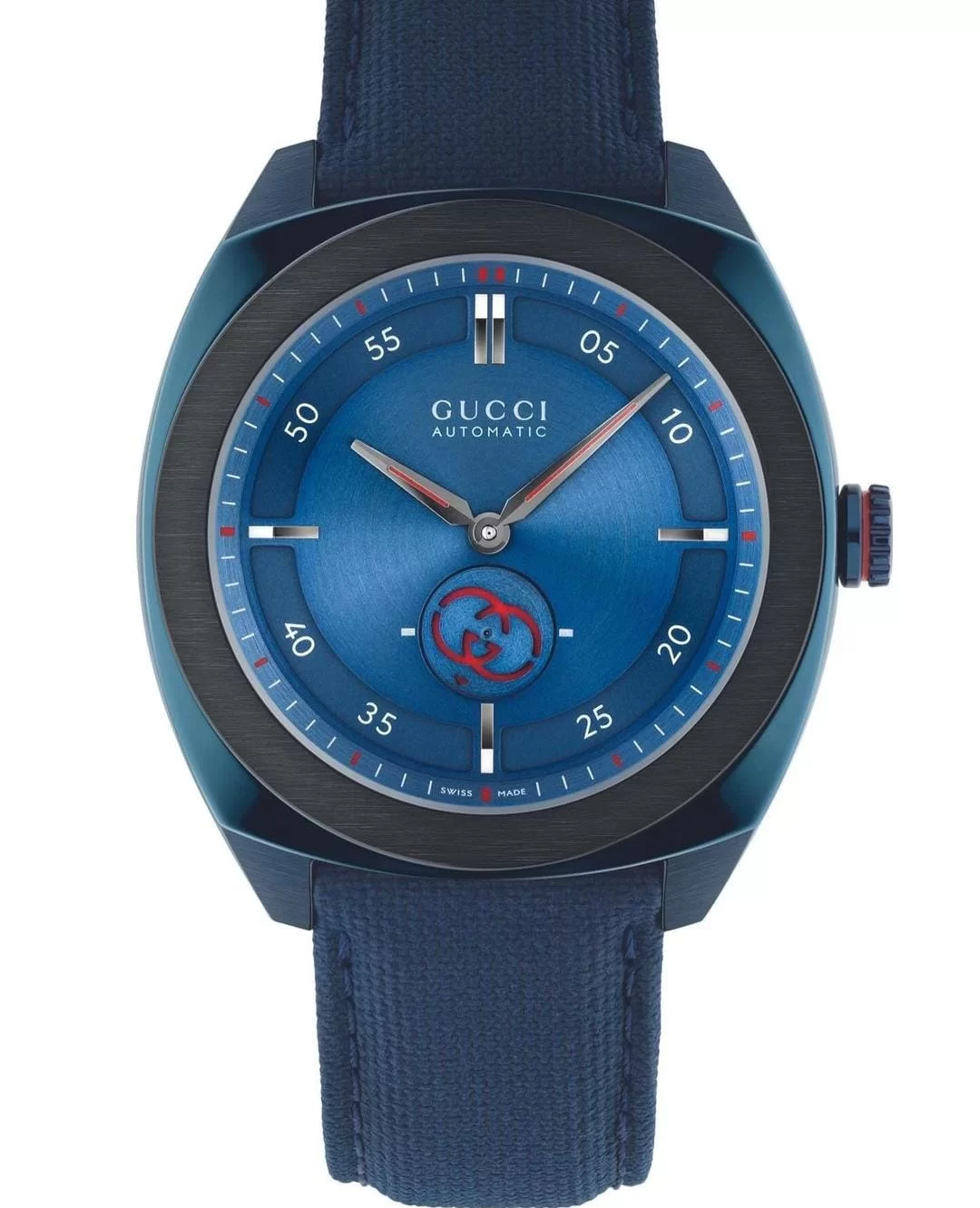 Relógio azul nova coleção Gucci ( foto: reprodução/ Instagram/ @nfwmagazine) Lorena Bueri