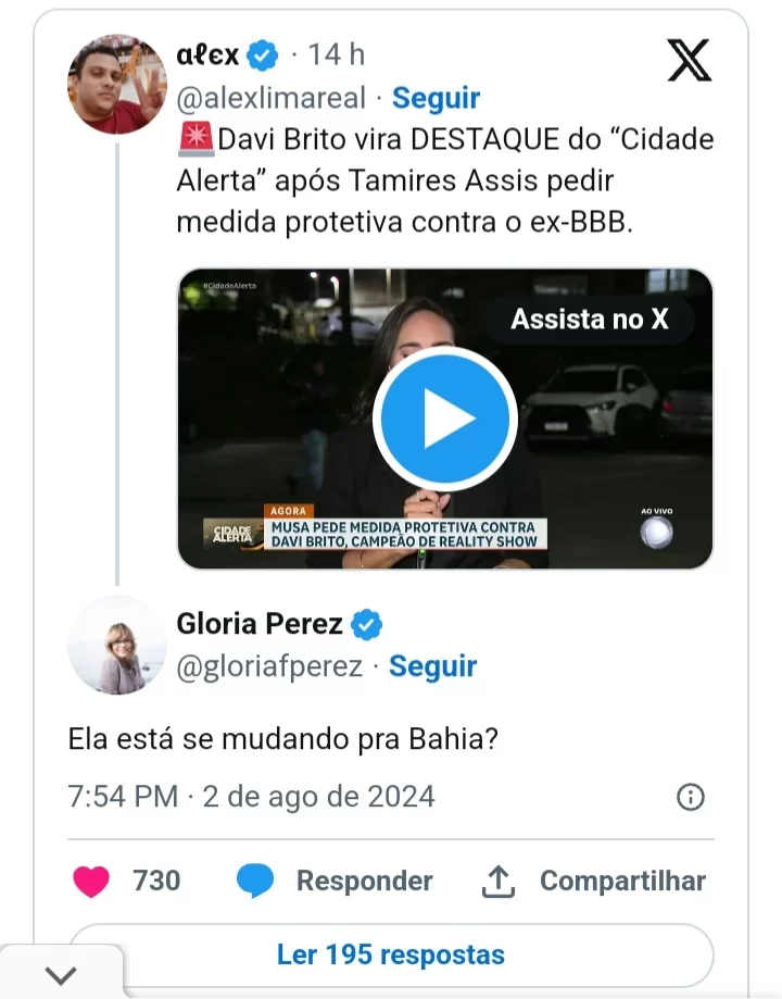 Comentário de Glória perez