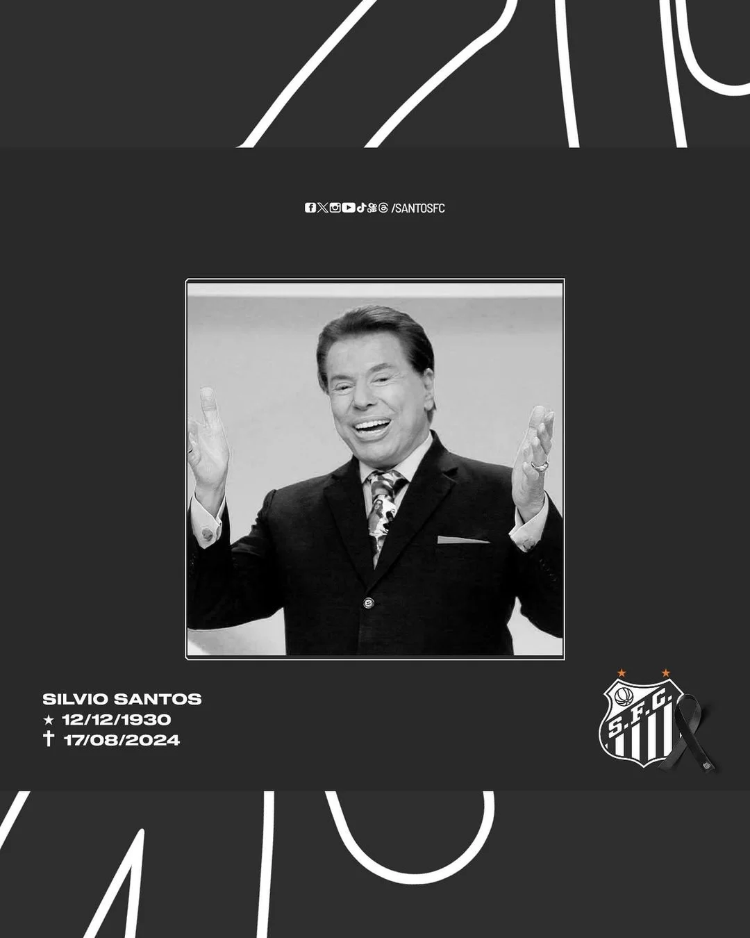 Santos se manifesta após falecimento de Silvio Santos (Reprodução/Instagram/@santosfc) Lorena Bueri