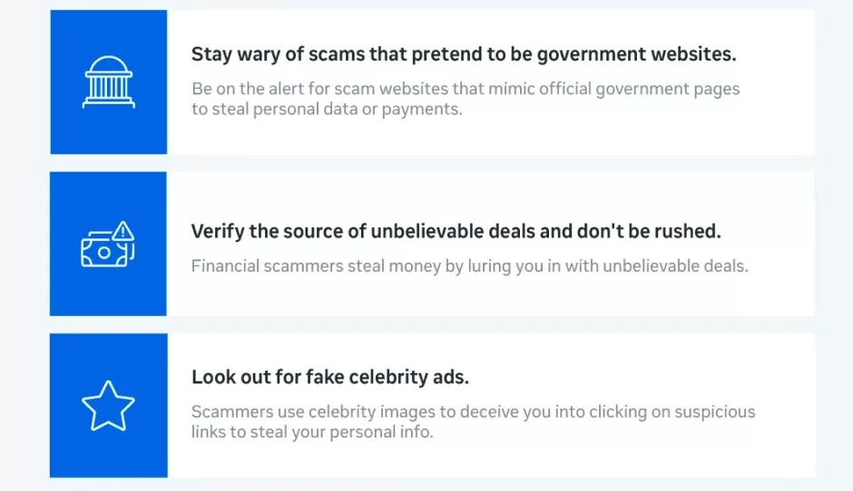 Meta apresenta sete dicas para identificar golpes online (Imagem: reprodução/Meta) Lorena Bueri