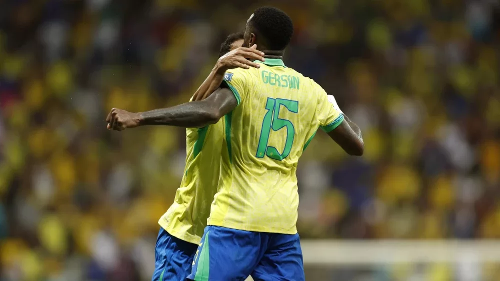 Gerson comemora seu primeiro gol com a camisa da Seleção (Foto: Divulgação/CBF/Rafael Ribeiro)