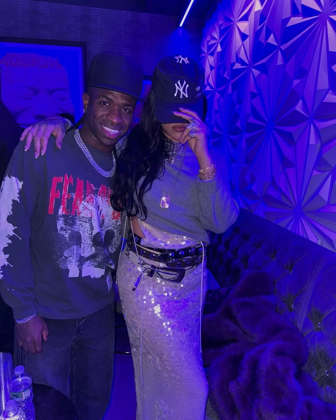 Vini Jr e Rihanna curtindo a noite em NY (Foto: reprodução/Instagram/@vinijr) Lorena Bueri