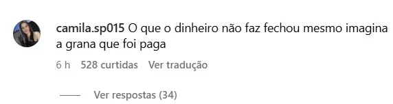 comentario de seguidora na foto de Maira Cardi