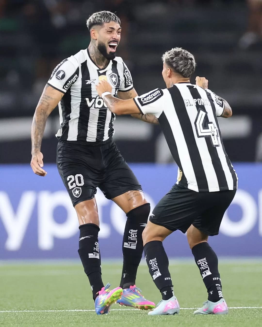 Jogadores comemoram classificação do Botafogo na Libertadores