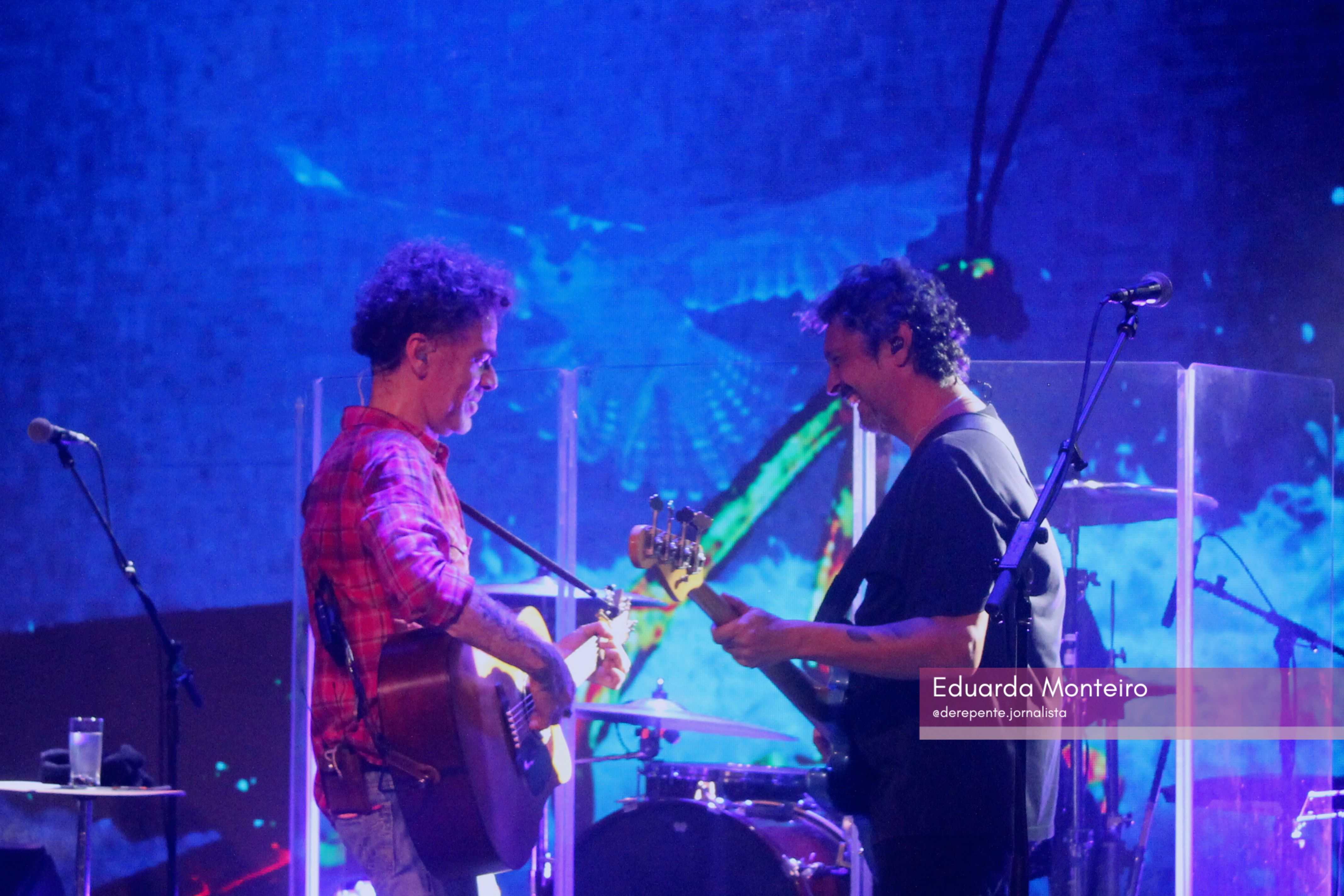 Nando Reis e Felipe Cambraia no Tim Music Noites Cariocas (Foto: Eduarda Monteiro)