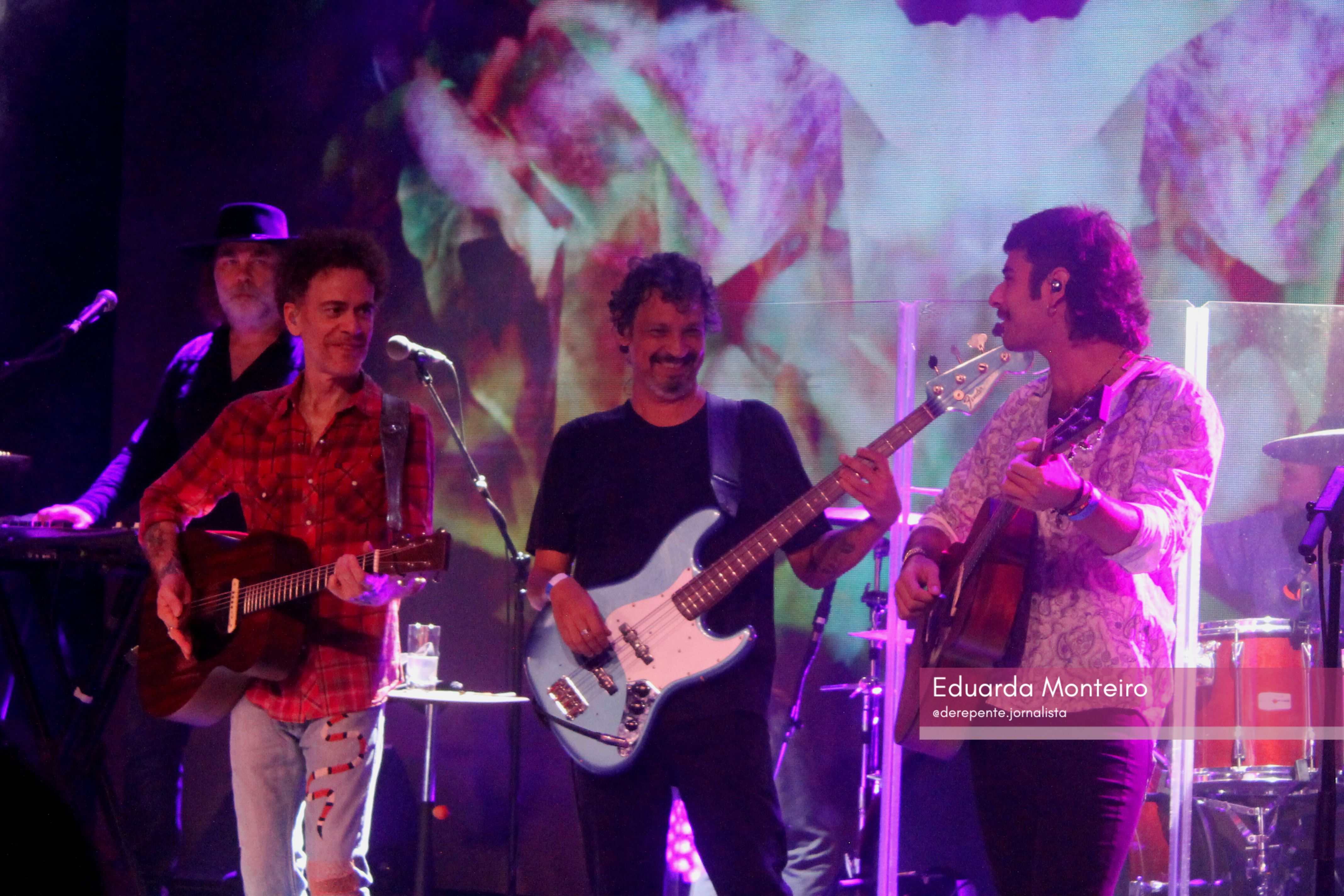 Nando Reis, Felipe Cambraia e Pedro Lipa no Tim Music Noites Cariocas (Foto: Eduarda Monteiro) Lorena Bueri