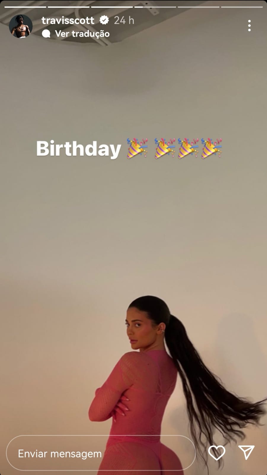 Posts que Travis Scott fez para comemorar o aniversário de Kylie Jenner (Foto: Reprodução/Instagram)