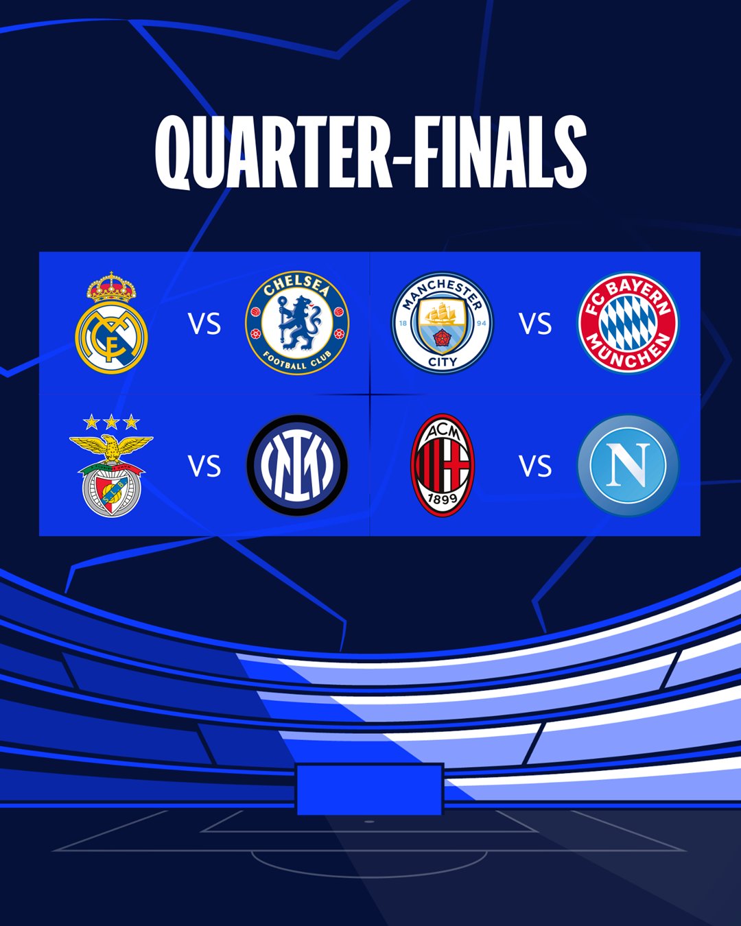 Champions League: Real Madrid enfrenta Chelsea nas quartas de final