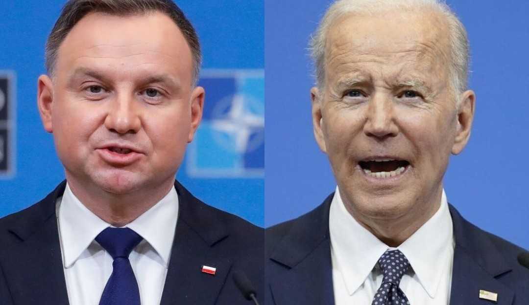 Joe Biden se encontra com o presidente da Polônia