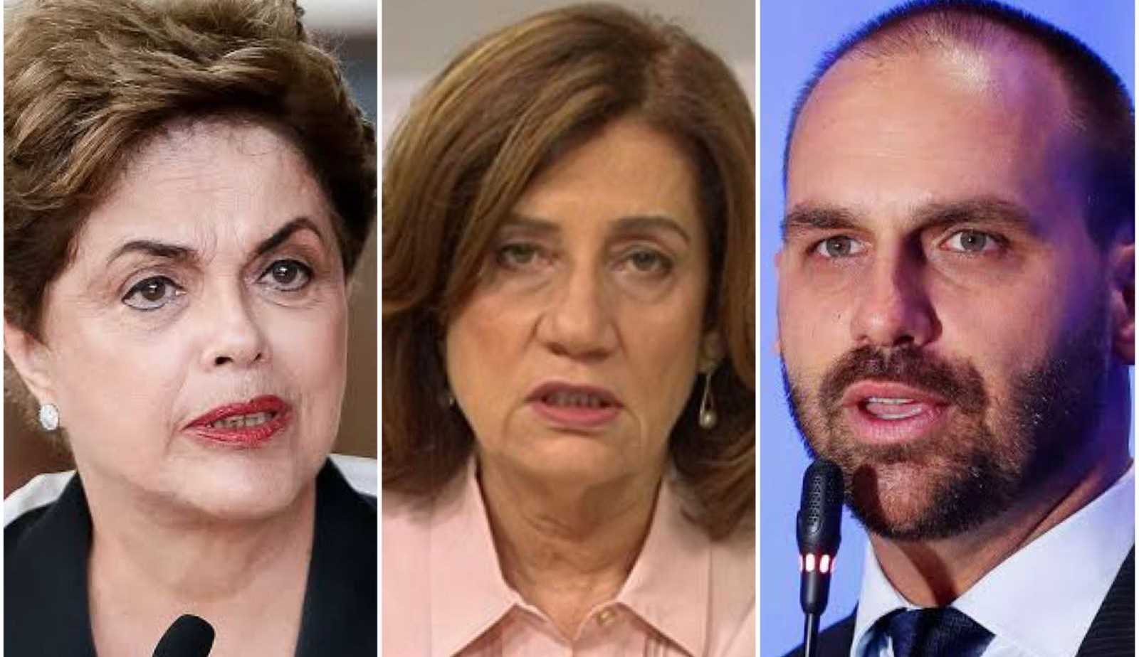Dilma Rousseff comenta sobre ataque de Eduardo Bolsonaro à Miriam Leitão  Lorena Bueri