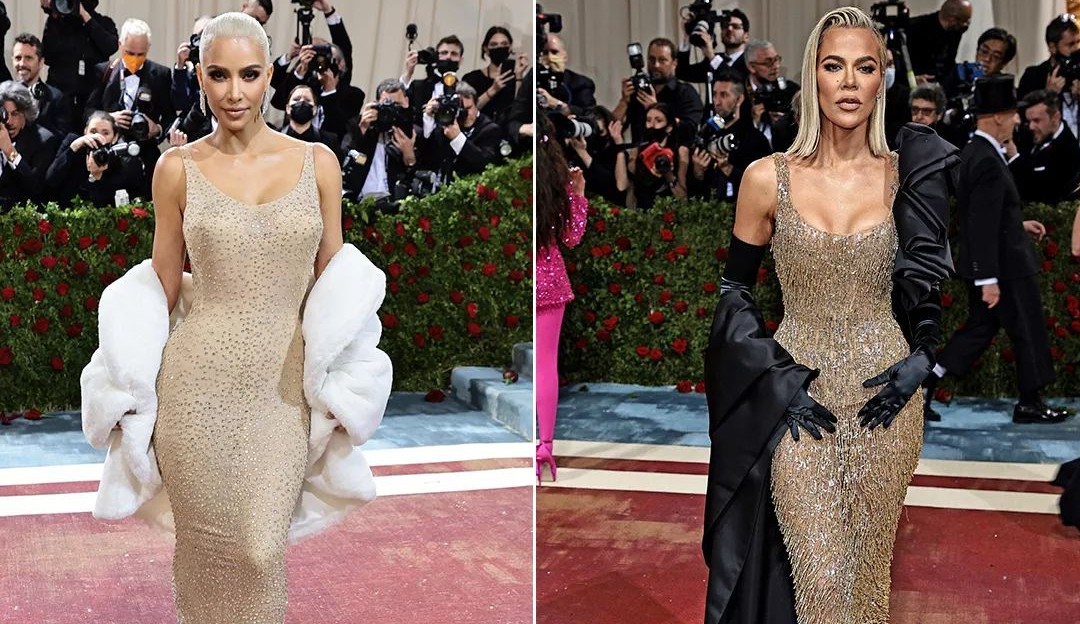 Khloé Kardashian usa look parecido com o de Kim durante o Met Gala 2022 Lorena Bueri