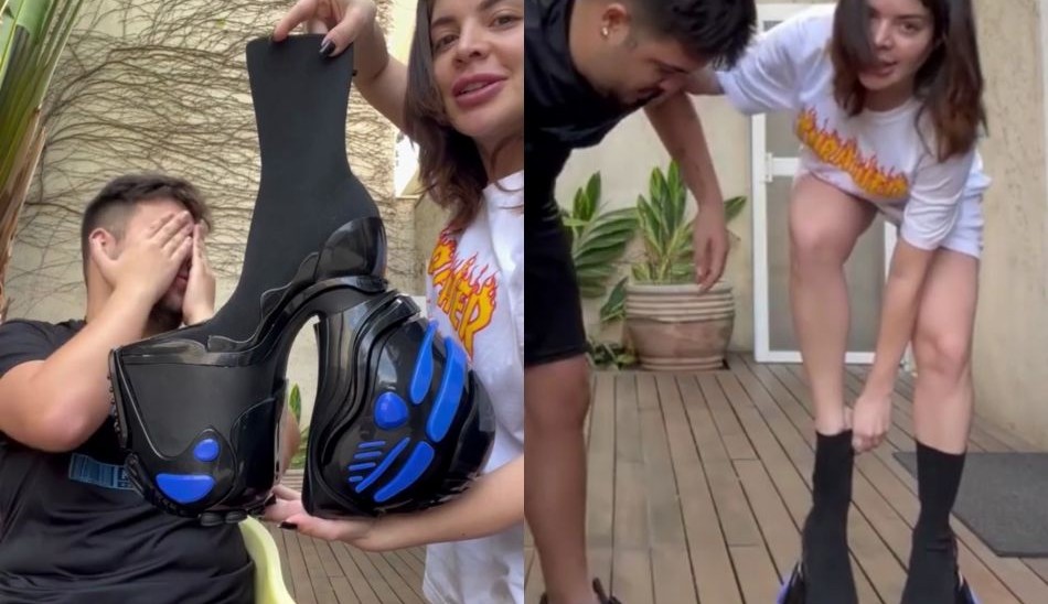 Gkay exibe compra de uma bota plataforma de grife que custa R$ 18,6 mil  Lorena Bueri