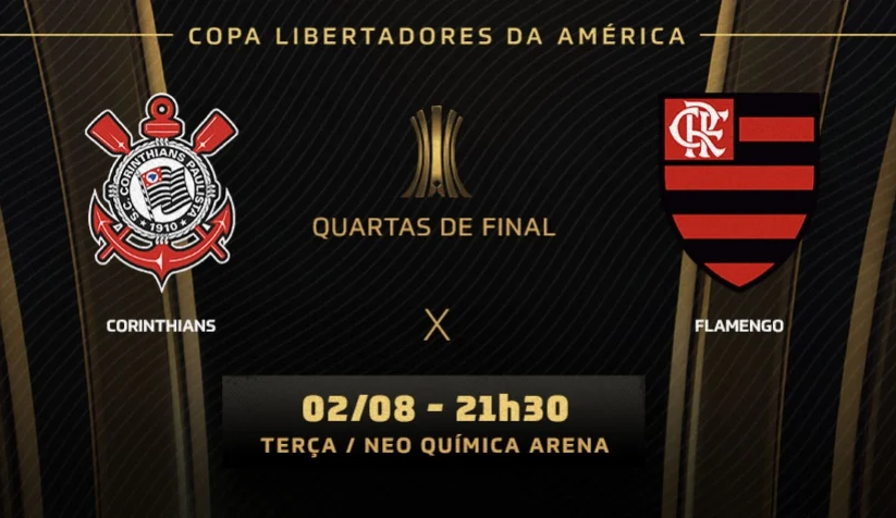Libertadores: Corinthians X Flamengo; veja escalações e arbitragem Lorena Bueri