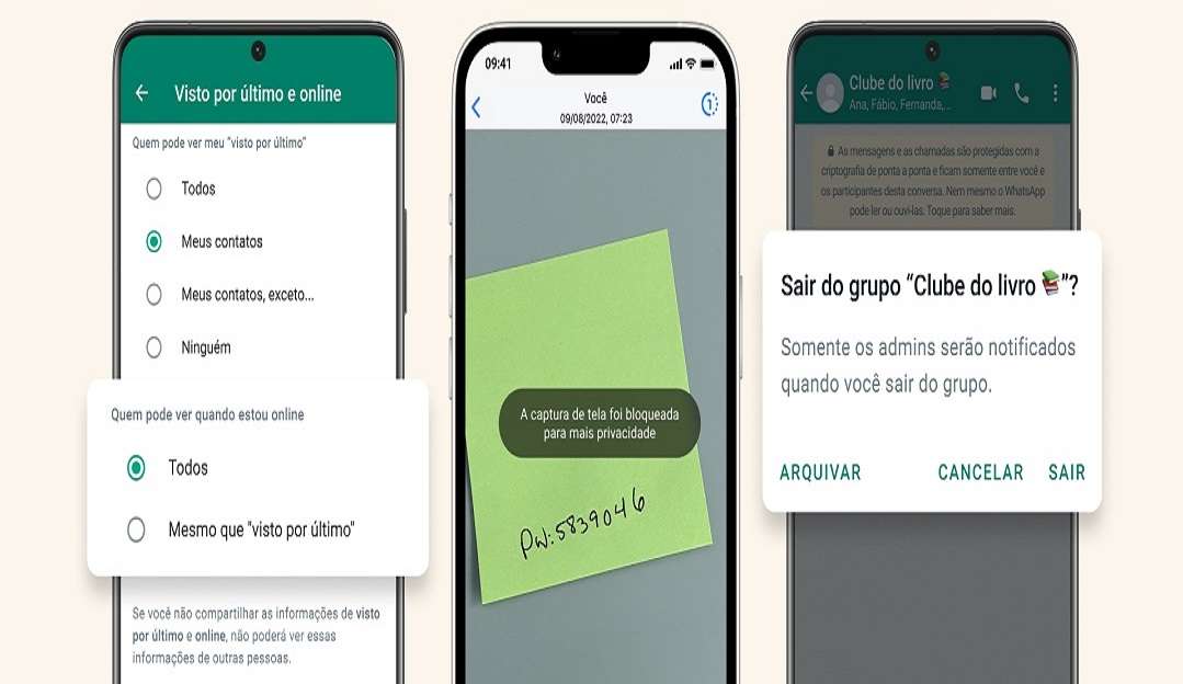 Sair de grupos sem avisar e ocultar status; confira as novidades do WhatsApp Lorena Bueri