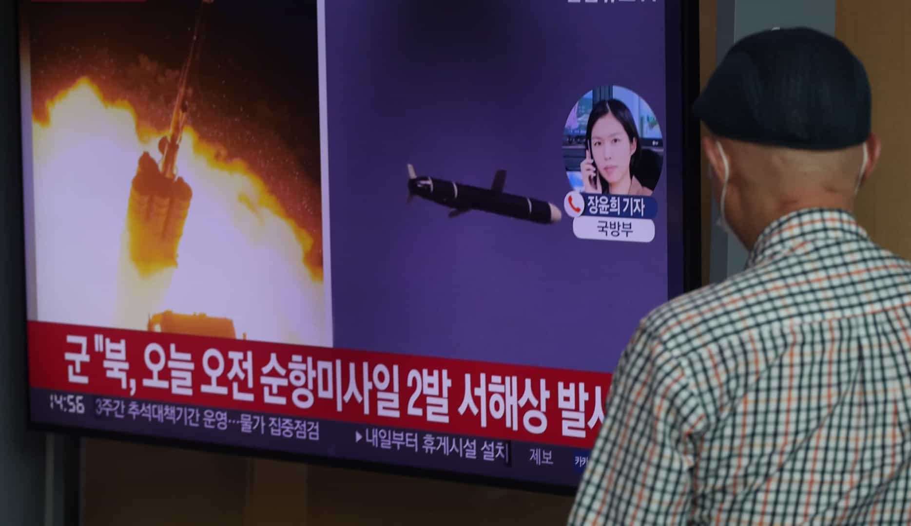 Segundo o Ministério da Defesa sul-coreano, dois mísseis foram disparados pela Coréia do Norte