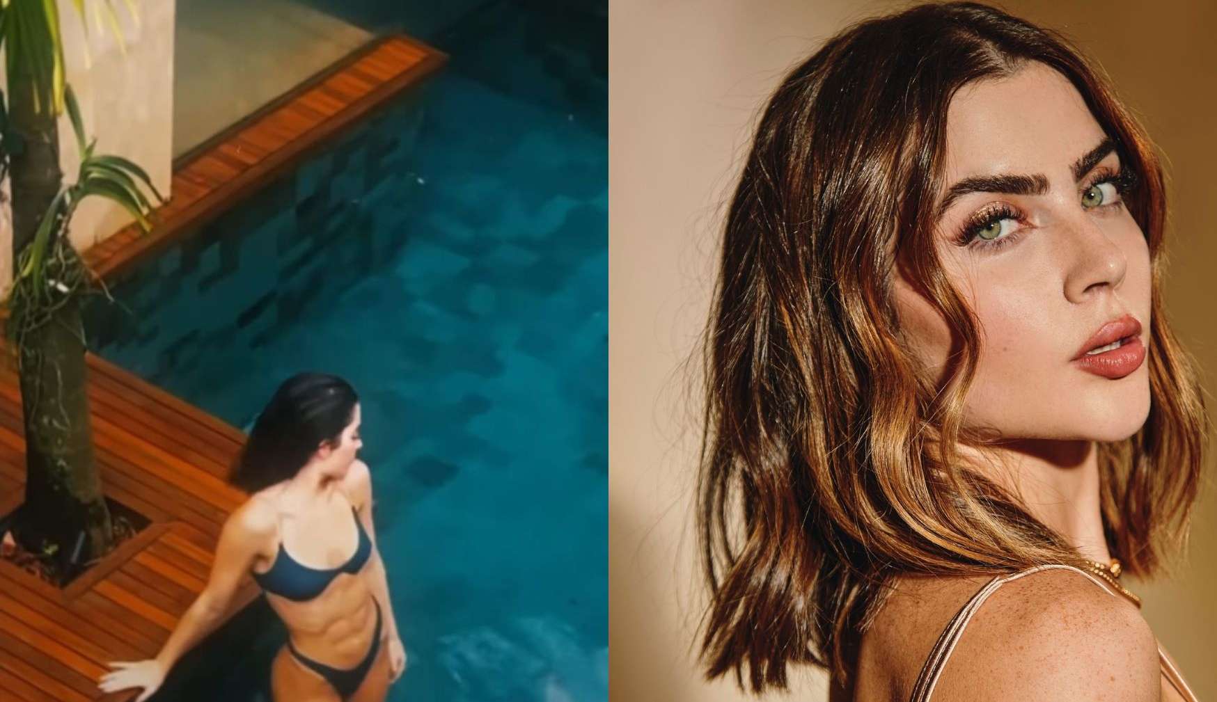 Jade Picon usa biquiní e mostra aos fãs corpo definido em dia de piscina em mansão no Rio