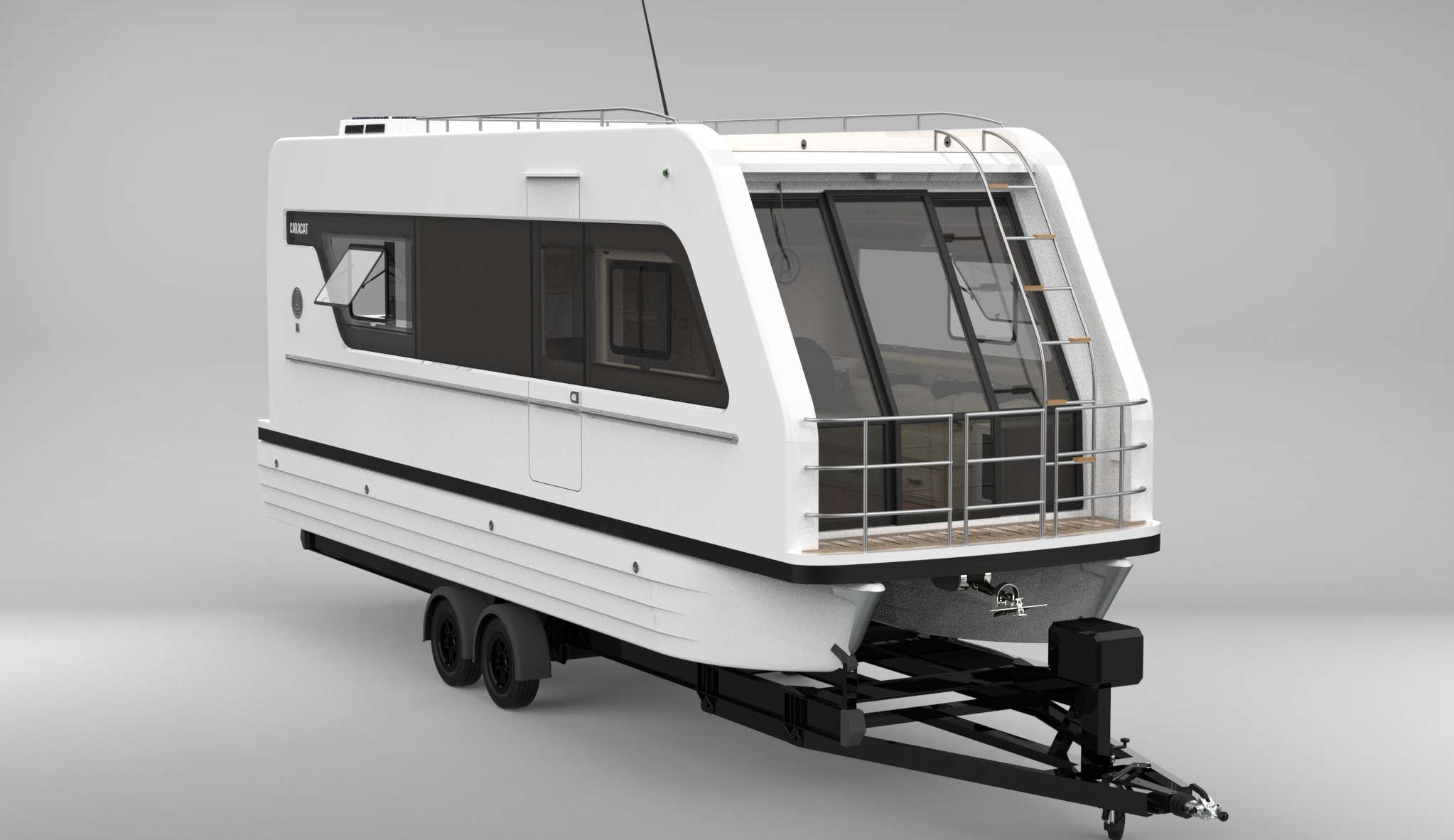 Conheça o luxuoso trailer Caracat 860 que funcionará tanto em terra quanto no mar Lorena Bueri