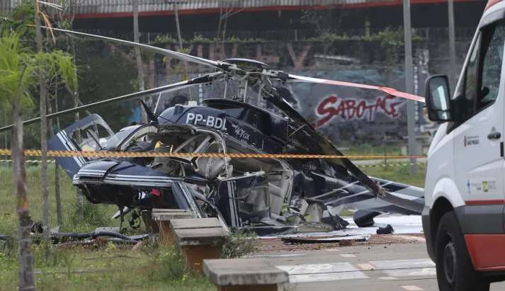 Helicóptero cai próximo ao aeroporto de Congonhas Lorena Bueri