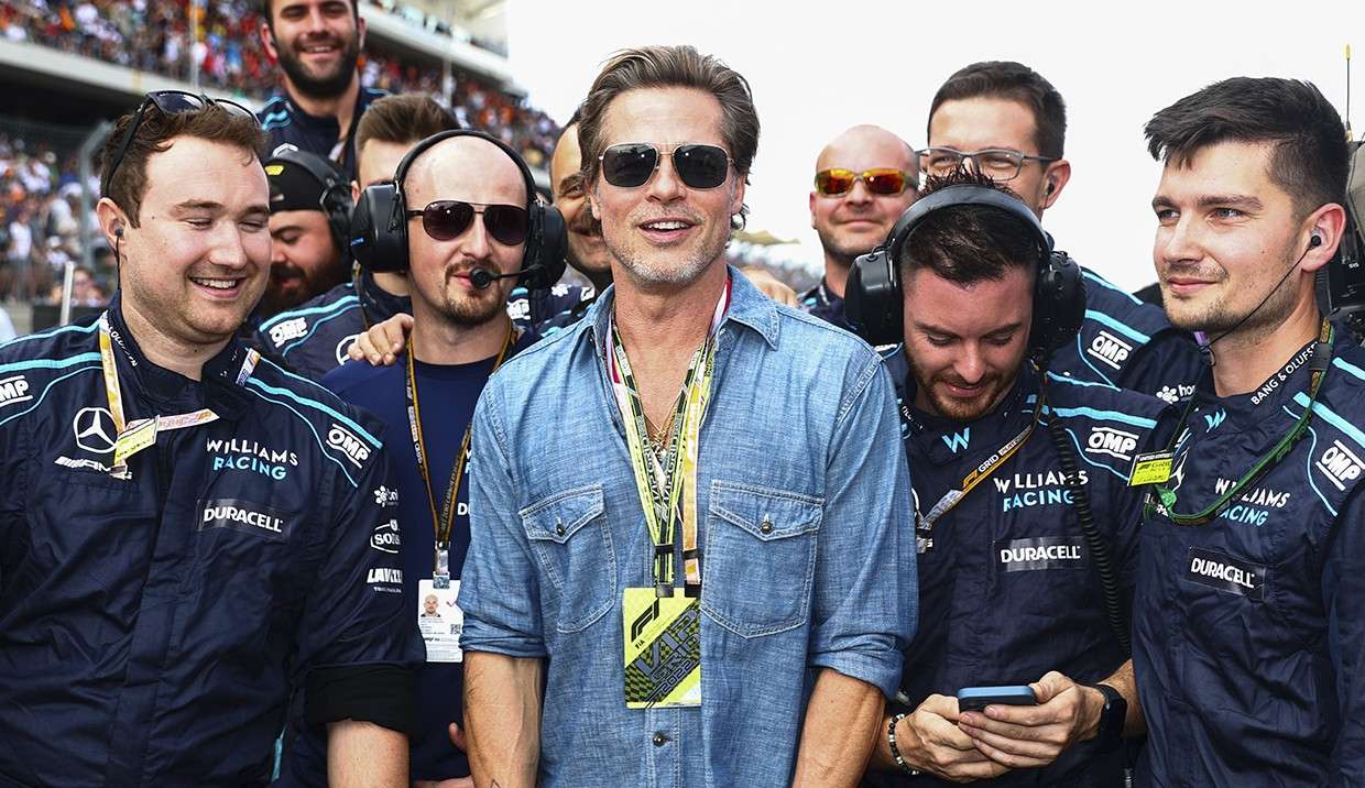 Brad Pitt causa polêmica ao ignorar repórter e lenda do automobilístico Martin Brundle nos bastidores da Formúla 1