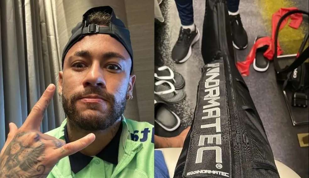 Neymar mostra tornozelo inchado e otimismo durante recuperação para Copa