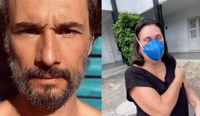 Mãe de Rodrigo Santoro é vacinada e ator se emociona: 'Emoção que nunca tinha experimentado antes'